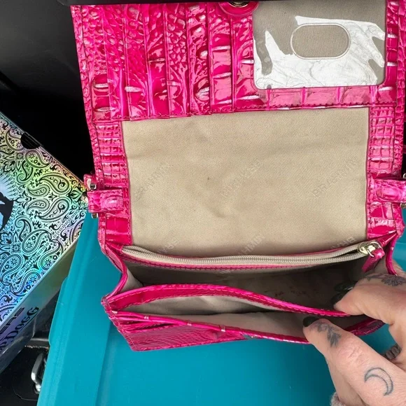 Brahmin Minuette Pink Leather Crossbody Bag - Picture 8 of 14